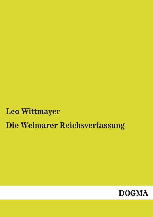 Produktbild: Die Weimarer Reichsverfassung
