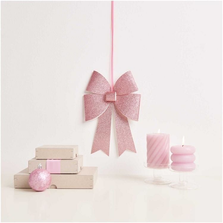 Produktbild: Bastelset XL-Schleife, Glitter, Rosa,, 200 g/m&sup2;