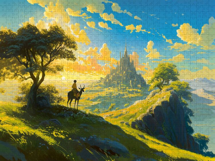 Produktbild: CALVENDO Puzzle Fast am Ziel - Reiter in Amine Landschaft | 2000 Teile Lege-Gr&ouml;&szlig;e 90x67cm Foto-Puzzle f&uuml;r gl&uuml;ckliche Stunden