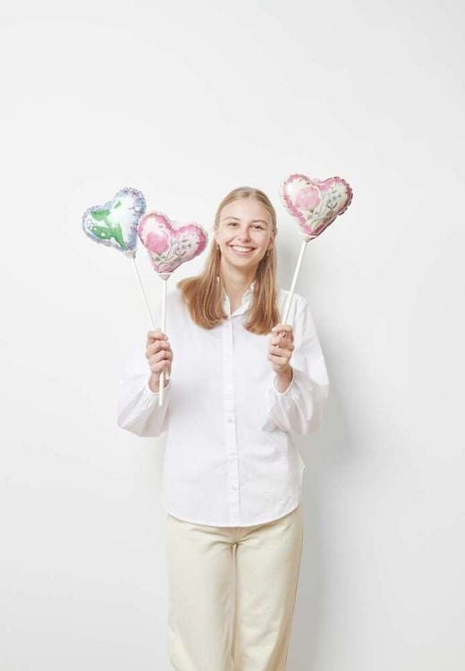 Produktbild: Mini Folienballon Set, Florale Herzen
