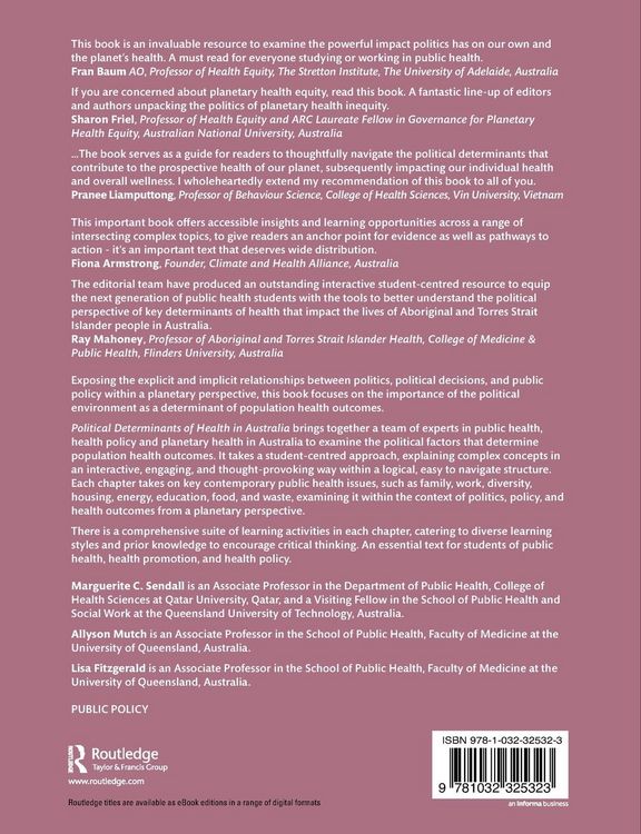 Produktbild: Political Determinants of Health in Australia