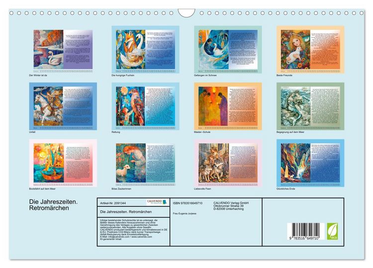 Produktbild: Die Jahreszeiten. Retrom&auml;rchen (Wandkalender 2026 DIN A3 quer), CALVENDO Monatskalender