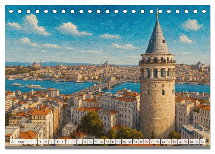 Produktbild: Sehenswertes in Istanbul - Die Sprache der Farben (Tischkalender 2026 DIN A5 quer), CALVENDO Monatskalender