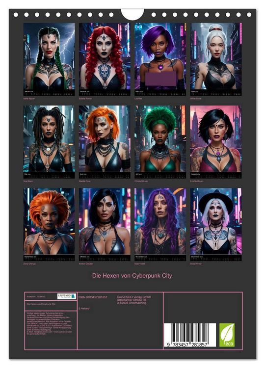 Produktbild: Die Hexen von Cyberpunk City (Wandkalender 2026 DIN A4 hoch), CALVENDO Monatskalender