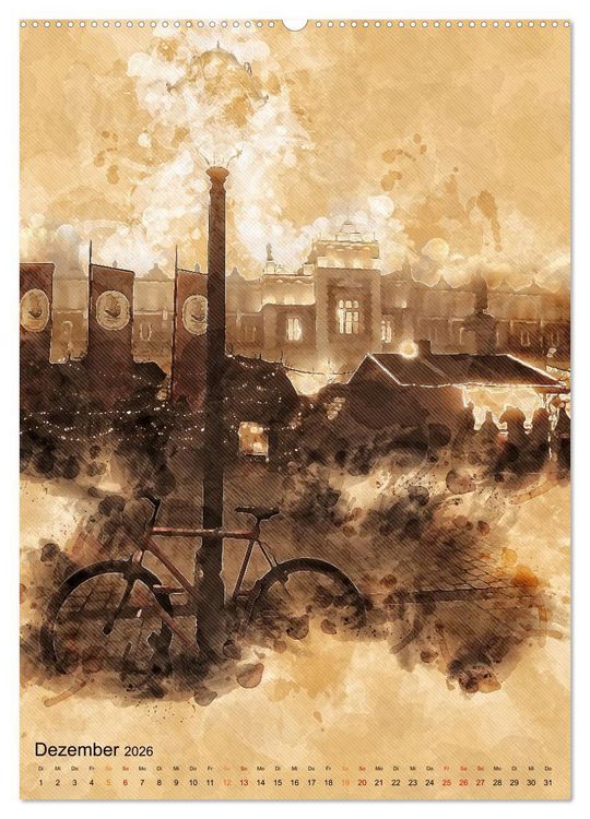 Produktbild: Fahrrad - Retro-Kalender (Wandkalender 2026 DIN A2 hoch), CALVENDO Monatskalender