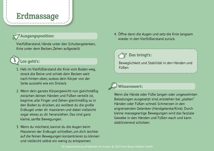 Produktbild: 30 Faszientraining-Bildkarten f&uuml;r Kinder