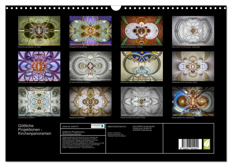 Produktbild: G&ouml;ttliche Projektionen - Kirchenpanoramen (Wandkalender 2026 DIN A3 quer), CALVENDO Monatskalender