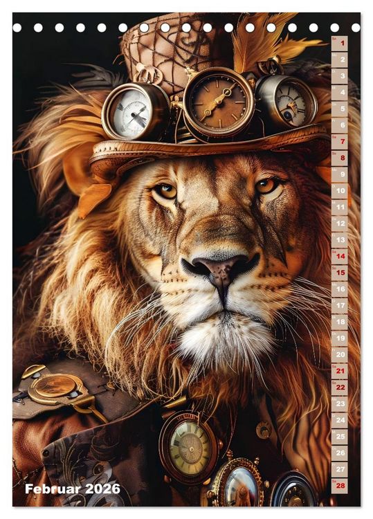 Produktbild: Steampunk Fauna (Tischkalender 2026 DIN A5 hoch), CALVENDO Monatskalender