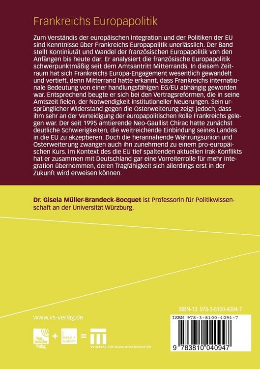 Produktbild: Frankreichs Europapolitik