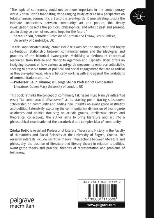 Produktbild: The Community in Avant-Garde Literature and Politics