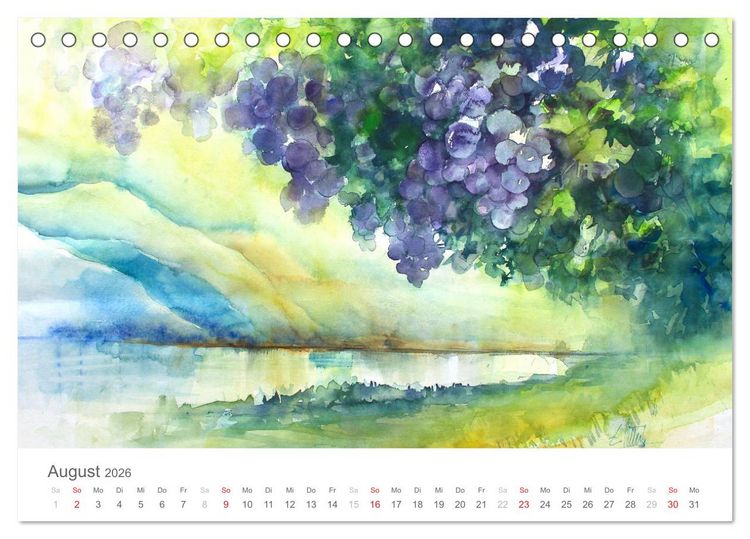 Produktbild: Faszination Aquarell - Eckard Funck (Tischkalender 2026 DIN A5 quer), CALVENDO Monatskalender