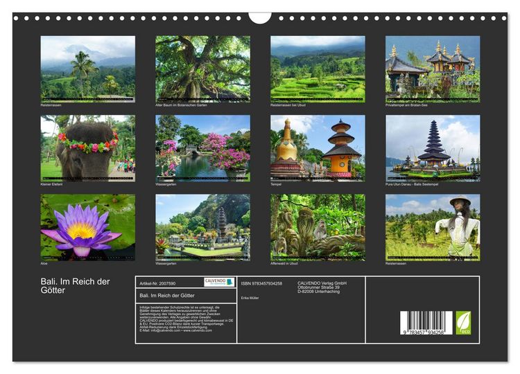Produktbild: Bali. Im Reich der G&ouml;tter (Wandkalender 2026 DIN A3 quer), CALVENDO Monatskalender