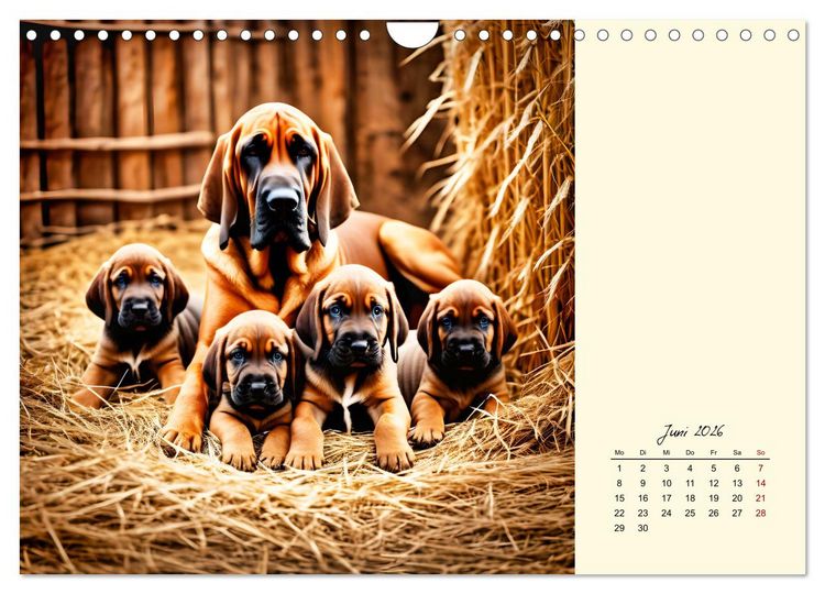 Produktbild: Bloodhound - M&auml;chtige Sp&uuml;rnase (Wandkalender 2026 DIN A4 quer), CALVENDO Monatskalender