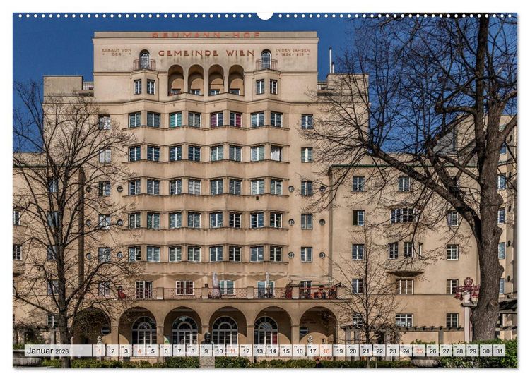 Produktbild: Baukunst des Roten Wien (hochwertiger Premium Wandkalender 2026 DIN A2 quer), Kunstdruck in Hochglanz