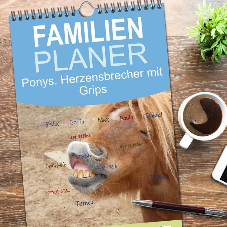 Produktbild: Familienplaner 2026 - Ponys. Herzensbrecher mit Grips mit 5 Spalten (Wandkalender, 21 x 45 cm) CALVENDO