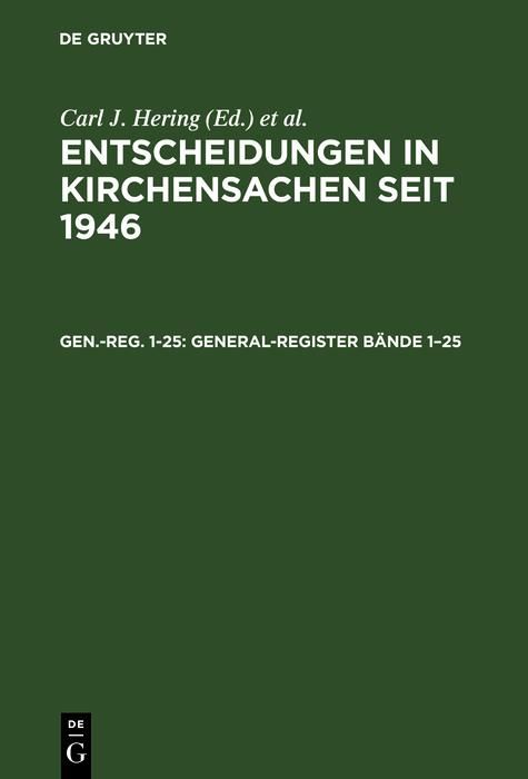 Produktbild: General-Register Bände 1-25