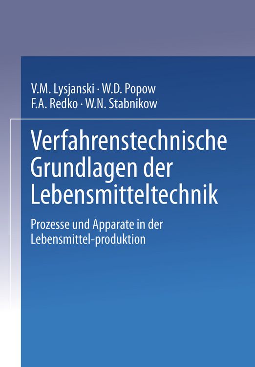 Produktbild: Verfahrenstechnische Grundlagen der Lebensmitteltechnik