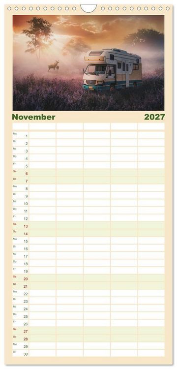 Produktbild: Familienplaner 2027 - Camping macht gl&uuml;cklich! mit 5 Spalten (Wandkalender, 21 x 45 cm) CALVENDO