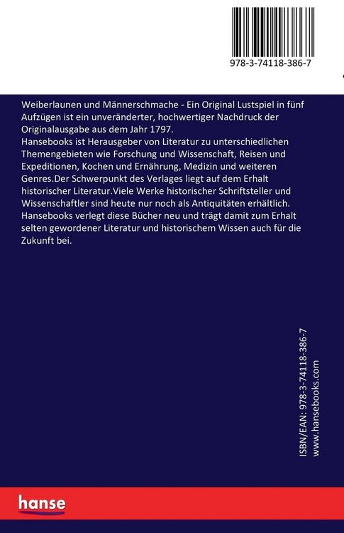 Produktbild: Weiberlaunen und M&auml;nnerschmache