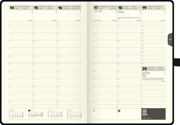 Produktbild: BRUNNEN 1079766907 Buchkalender Kompagnon Mod. 797 66 2027 168&times;240 mm, Kunststoff, schwarz