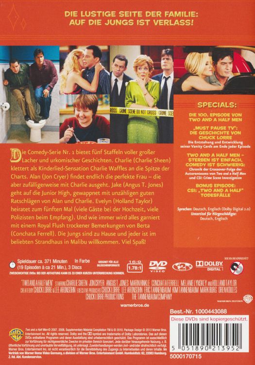 Produktbild: Two and a Half Men - Mein cooler Onkel Charlie - Staffel 5 [3 DVDs]
