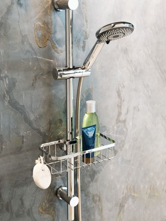 Produktbild: Duschstangencaddy Mod. Floresta Eckig, Anbringung ohne Bohren und Schrauben