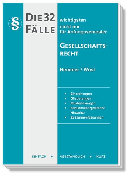 Produktbild: Die 32 wichtigsten F&auml;lle Gesellschaftsrecht
