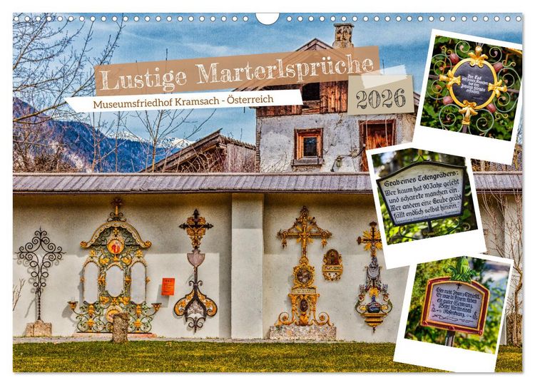 Produktbild: Lustige Marterlspr&uuml;che (Wandkalender 2026 DIN A3 quer), CALVENDO Monatskalender