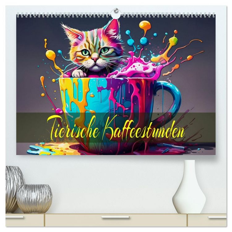 Produktbild: Tierische Kaffeestunden (hochwertiger Premium Wandkalender 2026 DIN A2 quer), Kunstdruck in Hochglanz