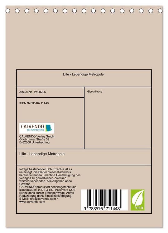 Produktbild: Lille - Lebendige Metropole (Tischkalender 2026 DIN A5 hoch), CALVENDO Monatskalender