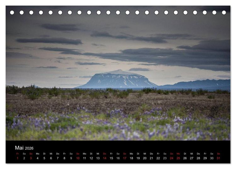 Produktbild: Island - Iceland - &Iacute;sland (Tischkalender 2026 DIN A5 quer), CALVENDO Monatskalender