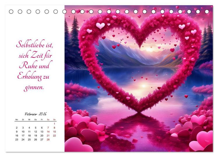 Produktbild: Dein Jahr gef&uuml;llt mit Selbstliebe (Tischkalender 2026 DIN A5 quer), CALVENDO Monatskalender