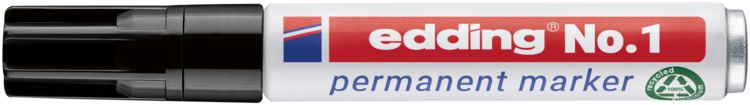 Produktbild: Edding No.1 4-1001 Permanentmarker Schwarz wasserfest: Ja