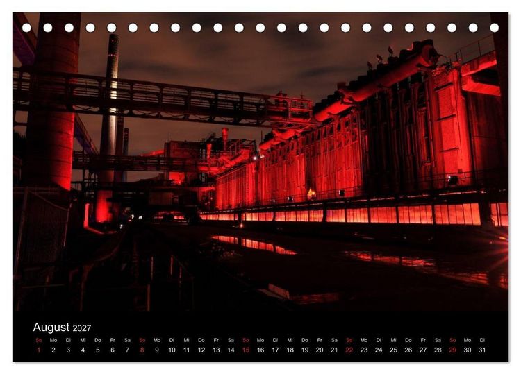 Produktbild: Impressionen Ruhrgebiet bei Nacht (Tischkalender 2027 DIN A5 quer), CALVENDO Monatskalender