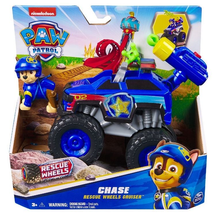 Produktbild: PAW Patrol Rescue Wheels - Chases Monstertruck Fahrzeug mit Geschoss-Abwurf und Chase Hundefigur, Spielzeug für Kinder ab 3 Jahren