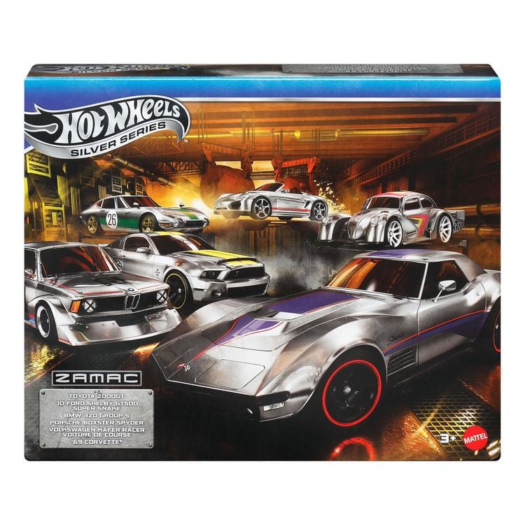 Hot Wheels Ride On Set – 6 Zamak-Modelle Im 1:64 Maßstab (Silber HRX57)
