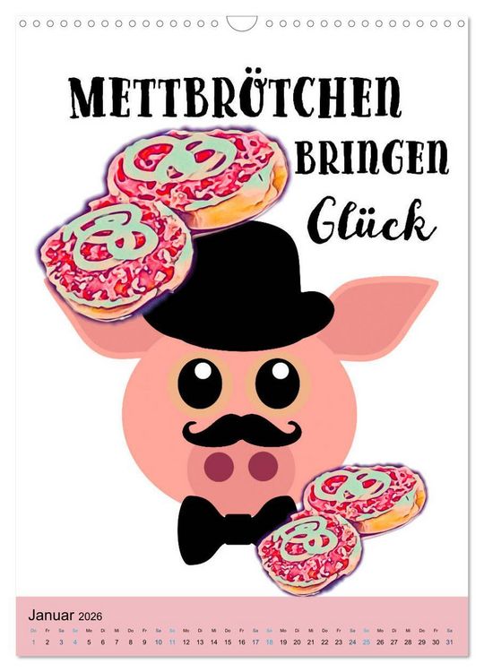 Produktbild: Mettbr&ouml;tchen Tr&auml;ume - Mettkalender (Wandkalender 2026 DIN A3 hoch), CALVENDO Monatskalender