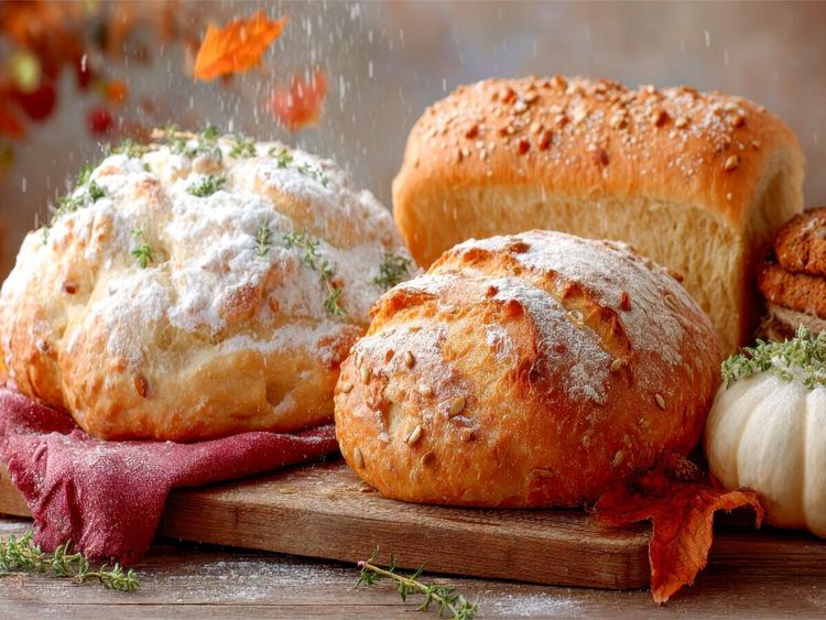 Produktbild: CALVENDO Puzzle Im Herbst lockt das K&uuml;rbis- und das Roggenbrot | 1000 Teile Lege-Gr&ouml;&szlig;e 64x48cm Foto-Puzzle f&uuml;r gl&uuml;ckliche Stunden