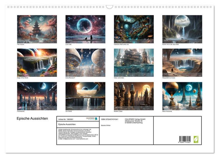 Produktbild: Epische Aussichten (Wandkalender 2026 DIN A2 quer), CALVENDO Monatskalender