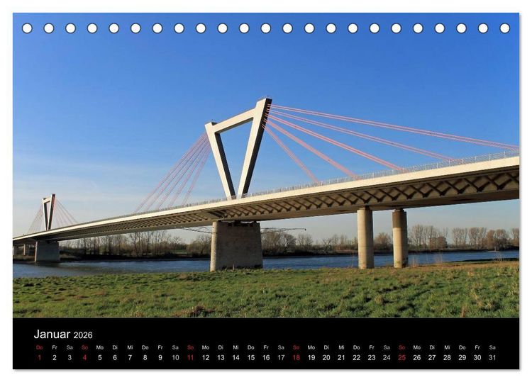 Produktbild: Von Ufer zu Ufer, Wege &uuml;ber den Rhein in D&uuml;sseldorf (Tischkalender 2026 DIN A5 quer), CALVENDO Monatskalender