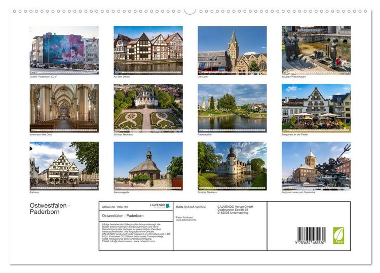 Produktbild: Ostwestfalen - Paderborn (hochwertiger Premium Wandkalender 2026 DIN A2 quer), Kunstdruck in Hochglanz