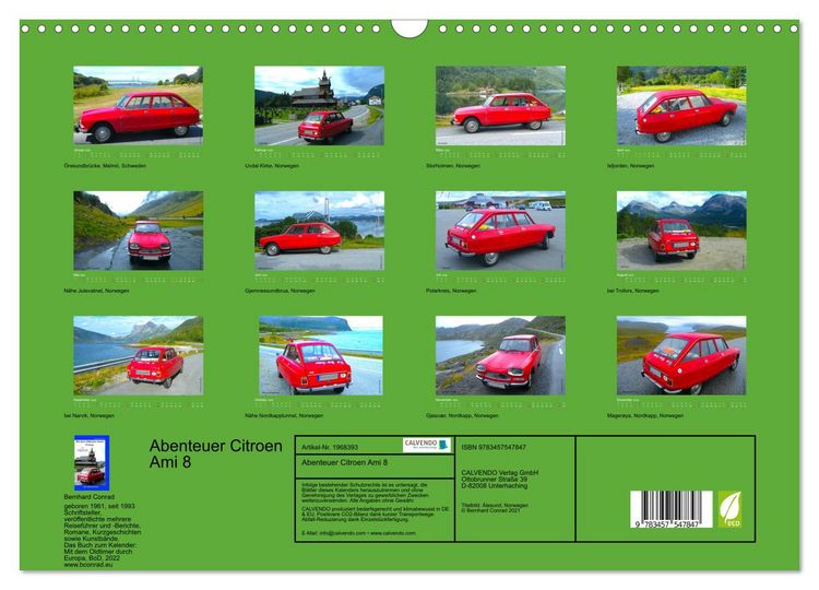 Produktbild: Abenteuer Citroen Ami 8 (Wandkalender 2026 DIN A3 quer), CALVENDO Monatskalender