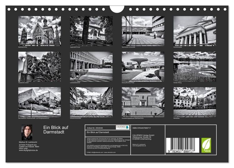 Produktbild: Ein Blick auf Darmstadt (Wandkalender 2026 DIN A4 quer), CALVENDO Monatskalender
