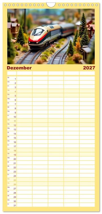 Produktbild: Familienplaner 2027 - Futuristische Modelleisenbahn mit 5 Spalten (Wandkalender, 21 x 45 cm) CALVENDO