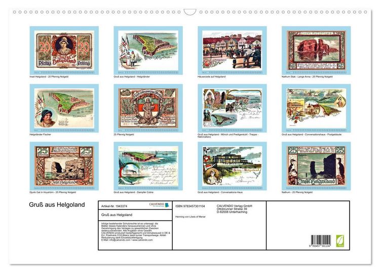 Produktbild: Gru&szlig; aus Helgoland (Wandkalender 2026 DIN A2 quer), CALVENDO Monatskalender
