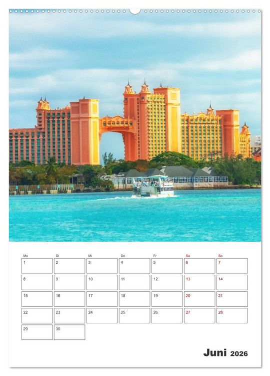 Produktbild: Nassau - Reiseplaner (Wandkalender 2026 DIN A2 hoch), CALVENDO Monatskalender