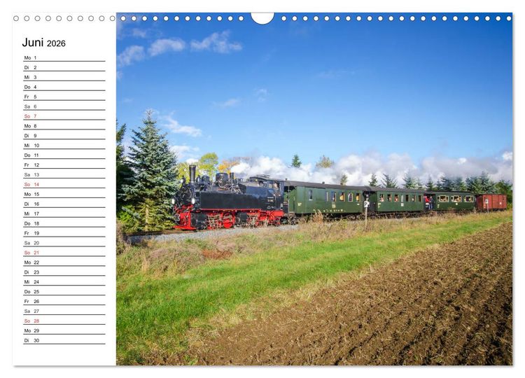 Produktbild: Schmalspurbahnen im Harz (Wandkalender 2026 DIN A3 quer), CALVENDO Monatskalender
