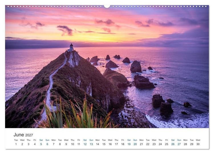 Produktbild: Lighthouses of New Zealand (High Quality Premium Wall Calendar 2027 DIN A2 landscape),CALVENDO 12 Month Wall Calendar