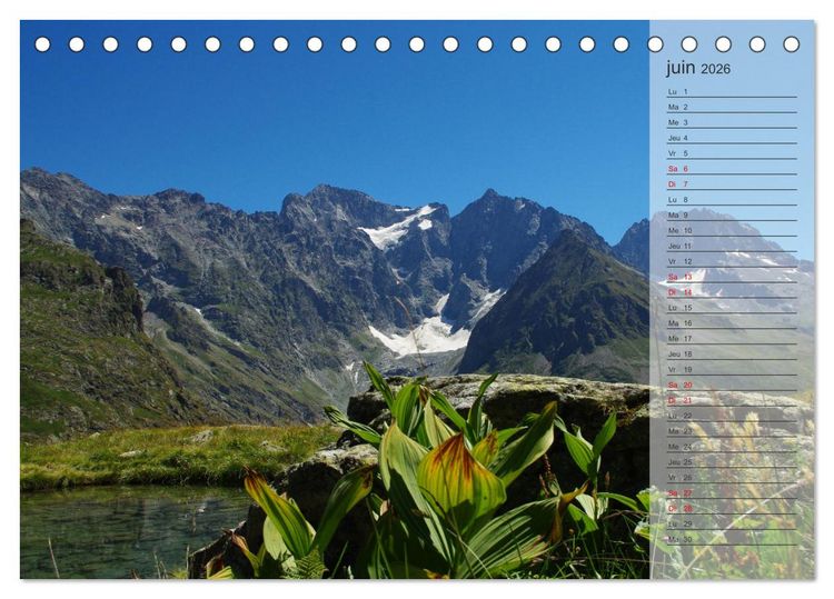 Produktbild: MONTAGNES Sommets des Hautes-Alpes (Calendrier de bureau 2026 DIN A5 vertical), CALVENDO calendrier mensuel