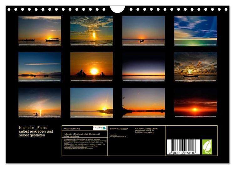 Produktbild: Kalender - Fotos selbst einkleben und selbst gestalten (Wandkalender 2026 DIN A4 quer), CALVENDO Monatskalender